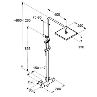Sistem de dus cu termostat Kludi Logo 1S Dual Shower