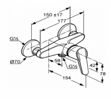 Baterie monocomanda dus Kludi D-Vise 