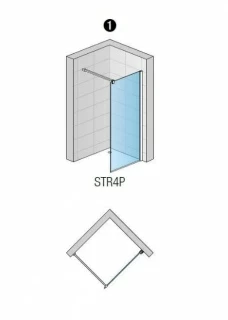 Cabina dus Walk-in SanSwiss Easy STR4P 100xH200 cm Water Threads