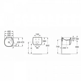 Lavoar Roca Beyond totem suspendat FINECERAMIC®