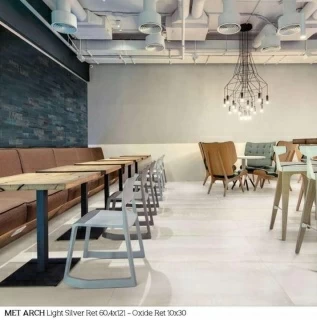 Gresie portelanata Sintesi Met Arch Light Silver Rectificata 121X60,4