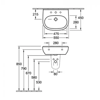 Semipicior Villeroy&Boch O.Novo 