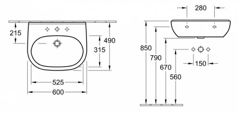Lavoar Villeroy&Boch O.Novo 60x49 cm
