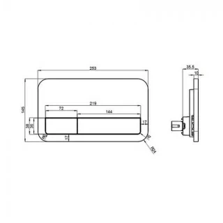 Clapeta Villeroy&Boch ViConnect actionare dubla crom lucios 25 cm