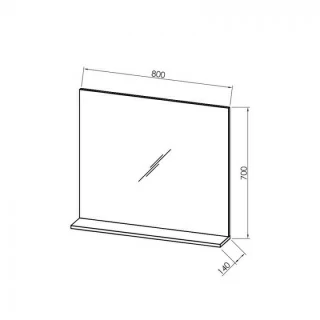 Oglinda Kolpasan Evelin  cu etajera 80xH70 cm alba