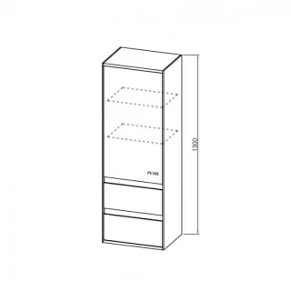 Dulap Kolpasan Pandora 130cm inalt suspendat negru