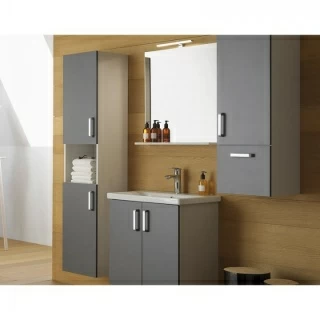 Oglinda Kolpasan Evelin  cu etajera 80xH70 cm gri