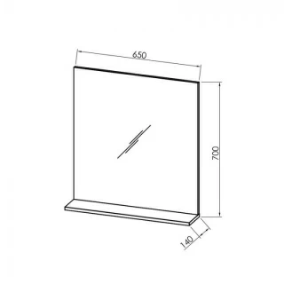 Oglinda cu etajera Kolpasan Evelin 65xH70 cm alb