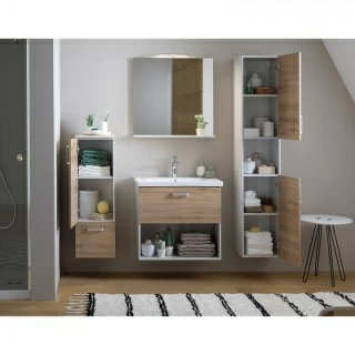 Set PROMO mobilier si lavoar Kolpasan Evelin stejar 80x44xH65 cm