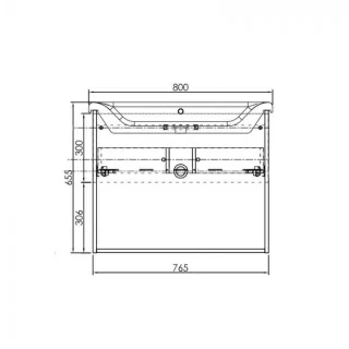 Set PROMO mobilier si lavoar Kolpasan Evelin stejar 77x44xH65 cm