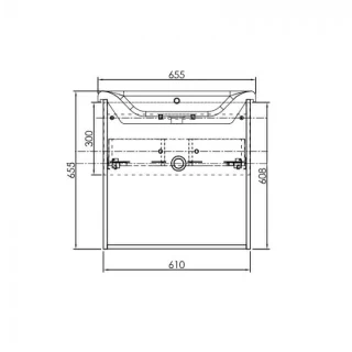 Set PROMO mobilier si lavoar Kolpasan Evelin alb 77x44xH65 cm