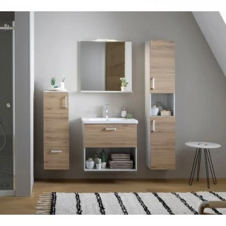 Set PROMO mobilier si lavoar Kolpasan Evelin stejar 77x44xH65 cm