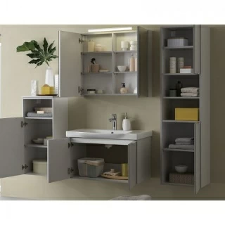 Dulap Kolpasan Lana 80xH70 cm gri cu 2 usi si oglinda