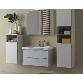 Dulap Kolpasan Lana 80xH70 cm gri cu 2 usi si oglinda