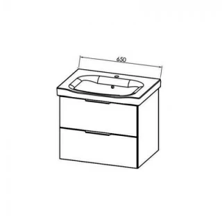 Set PROMO mobilier si lavoar Kolpasan Lana gri 65x49xH57 cm