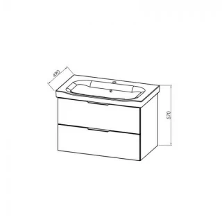 Set PROMO mobilier si lavoar Kolpasan Lana gri 80x49xH57 cm