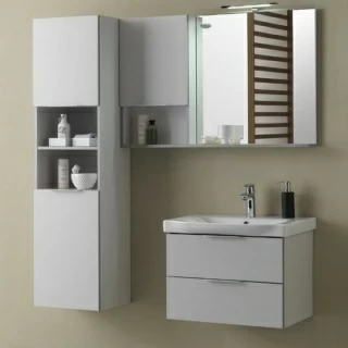 Set PROMO mobilier si lavoar Kolpasan Lana gri 65x49xH57 cm
