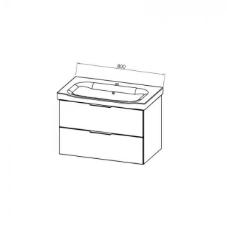 Set PROMO mobilier si lavoar Kolpasan Lana gri 80x49xH57 cm