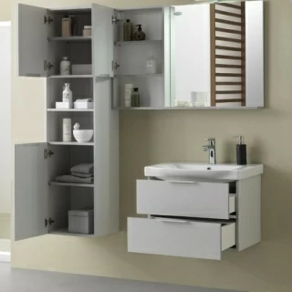 Set PROMO mobilier si lavoar Kolpasan Lana gri 65x49xH57 cm