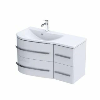 Lavoar Oristo Opal stanga alb lucios 90x45 cm, cuva stanga