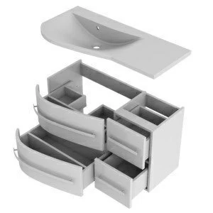 Lavoar Oristo Opal stanga alb lucios 90x45 cm, cuva stanga