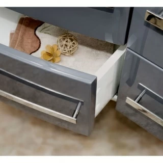 Baza de lavoar Oristo Opal suspendat dreapta gri lucios 90x45xH50 cm