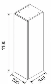 Dulap inalt suspendat Oristo Opal alb lucios 35x30xH110 cm
