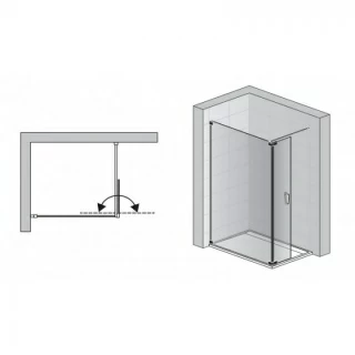 Cabina dus Walk-In Cadura CADUO 100XH200 cm profil auriu