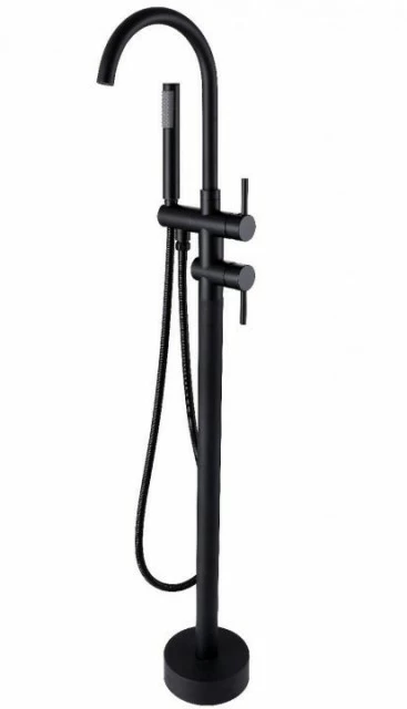 Baterie cada si dus Besco Illusion freestanding negru mat