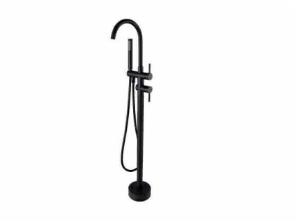 Baterie cada si dus Besco Illusion freestanding negru mat