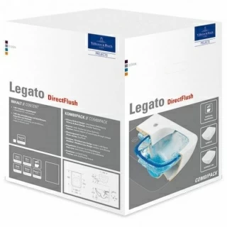 Set PROMO Vas WC Suspendat Villeroy&Boch Legato Rimless DirectFlush capac SoftClose Quick release alb 56x37,5xH35,5 cm