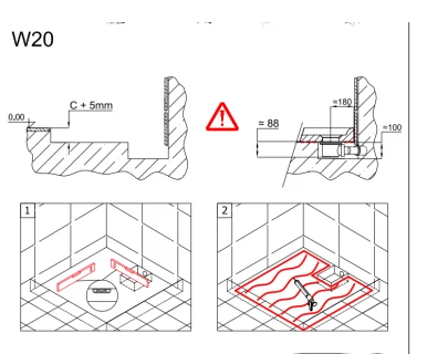 Cadita dus SanSwiss Livada W20AL 160x70xH3,5 cm marmura sintetica alba
