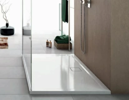 Cadita dus SanSwiss Livada W20AL 120x80xH3,5 cm marmura sintetica alba