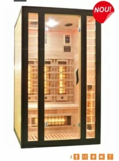 Sauna Sanotechnik Fresh-Negru brad canadian 120x105x195 cm LED Starlight 120x105x195