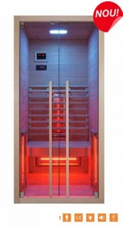 Sauna infrarosu Sanotechnik Ruby 1 lemn canadian 100x90x195 cm cromoterapie aqualine.ro