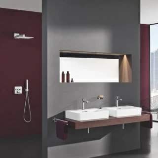 Set dus Grohe Rainshower 310 SmartActiv Cube cu para fixa si brat 142 mm