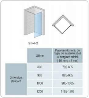 Cabina dus walk-in Sanswiss Easy STR4PX 100xH225 cm