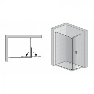 Cabina dus Walk-In Cadura CADUO 140XH200 cm profil auriu sticla Shade