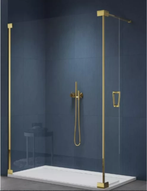 Cabina dus Walk-In Cadura CADUO 140XH200 cm profil auriu sticla Shade