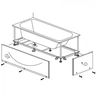 Set panou frontal, lateral si cadru rigidizare cada incastrata Kolpasan Tamia 140x70 cm