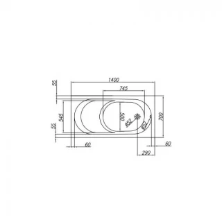 Cada acril Kolpasan Tamia 140x70xH43 cm cu loc pentru sezut