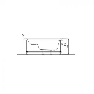Cada acril Kolpasan Tamia 140x70xH43 cm cu loc pentru sezut