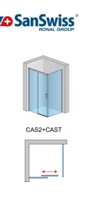 Perete lateral SanSwiss Cadura CAST 70 x H200 cm profil negru mat
