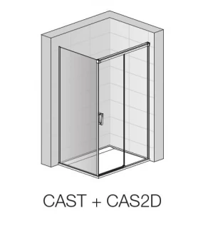 Perete lateral SanSwiss Cadura CAST 100 x H200 cm profil negru mat