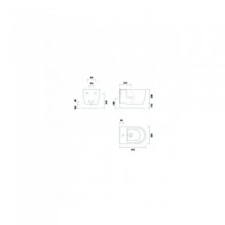 Bideu Gala Coral suspendat 54x34xH29 cm alb