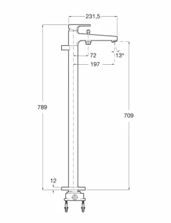 Baterie cada si dus Roca L90  freestanding cu para dus si furtun flexibil