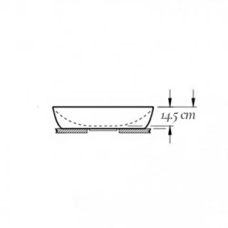Lavoar pe blat Fluminia Arno alb 48,5x39xH14,5 cm