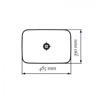 Lavoar pe blat Fluminia Arno alb 48,5x39xH14,5 cm