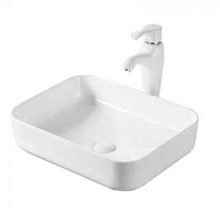 Lavoar pe blat Fluminia Arno alb 48,5x39xH14,5 cm