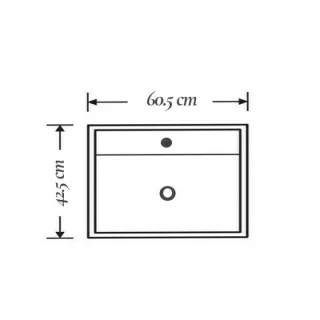 Lavoar pe blat Fluminia Uranus 60,5x42,5xH13 cm